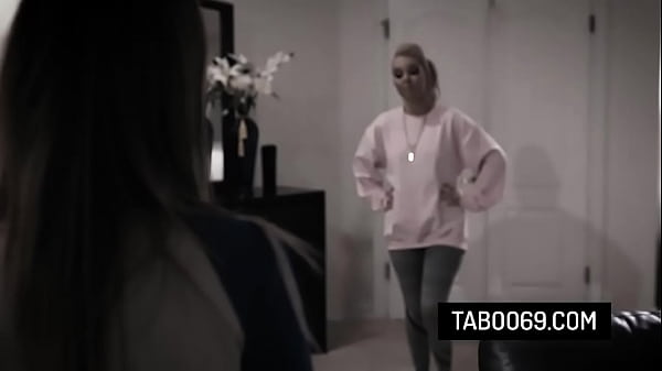 Slutty step mom Aaliyah Love convince her lesbian stepdaughter Kristen Scott to fuck with her bf