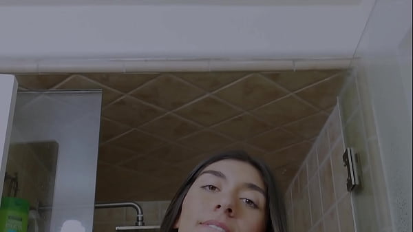 Cute brunette turns Shower into sensual scene